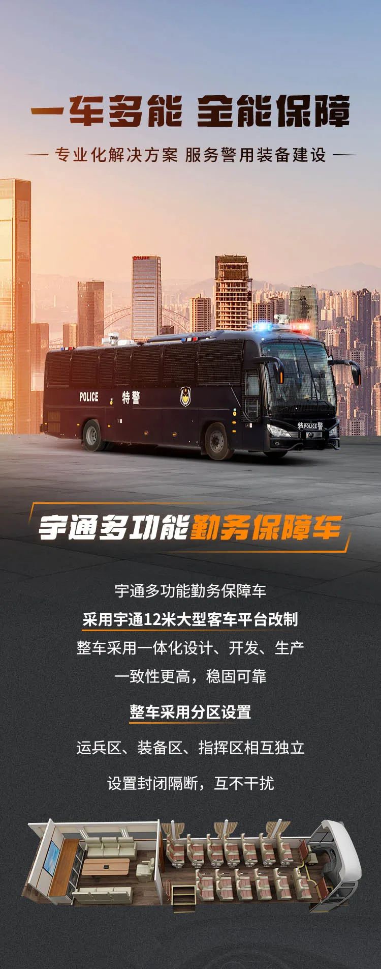 乐天堂官网多功能勤务保障车一车多能，专业服务警用装备建设！